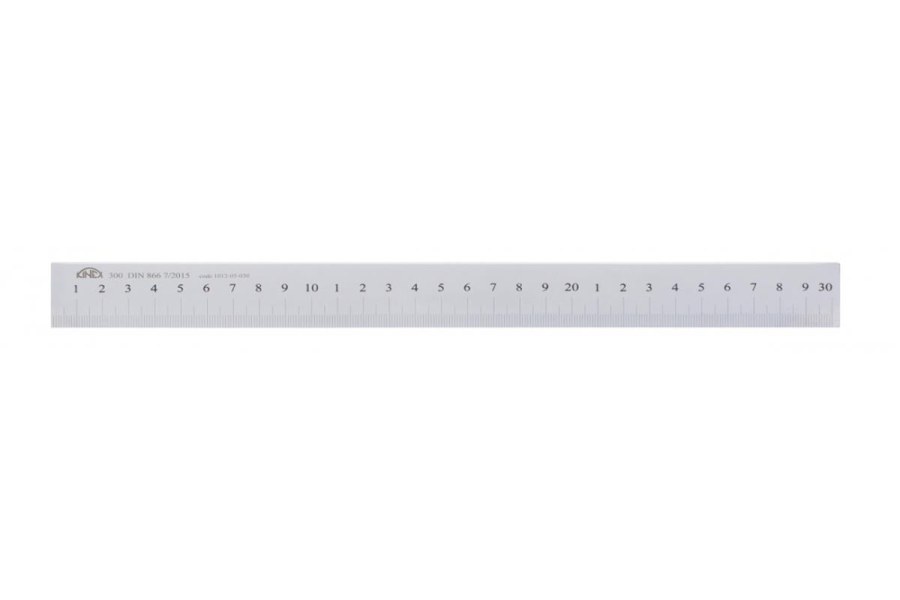 Měřítko KINEX NEREZ OCEL ploché 2500mm, začátek v&nbsp;nule, popis laserem, DIN 866/B (1012-07-250) Kinex