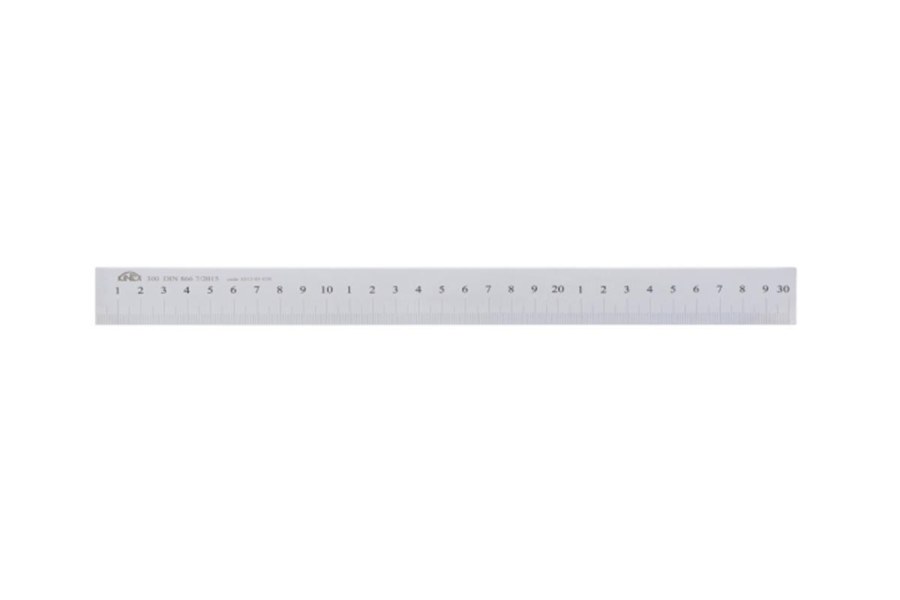 Měřítko ploché KINEX NEREZ OCEL 3000mm, začátek v&nbsp;nule, popis laserem, DIN 866/B