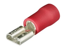 Ploché zásuvkové koncovky izolované, červené/100ks, Knipex