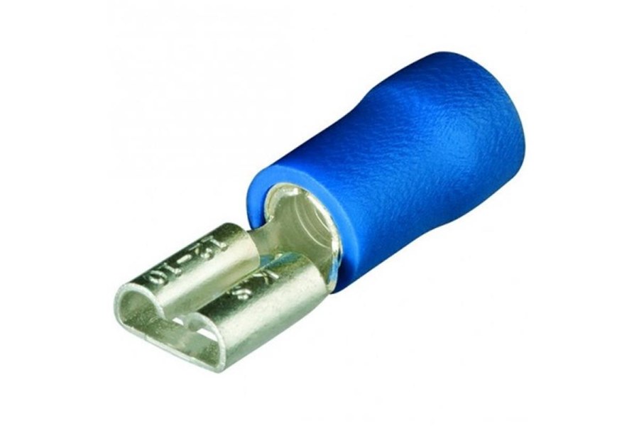 Ploché zásuvkové koncovky izolované, modrá/100ks, Knipex