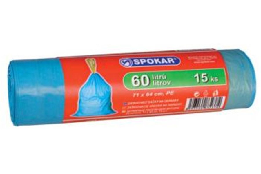 Zatahovací sáčky na odpadky 60L - 15ks SPOKAR