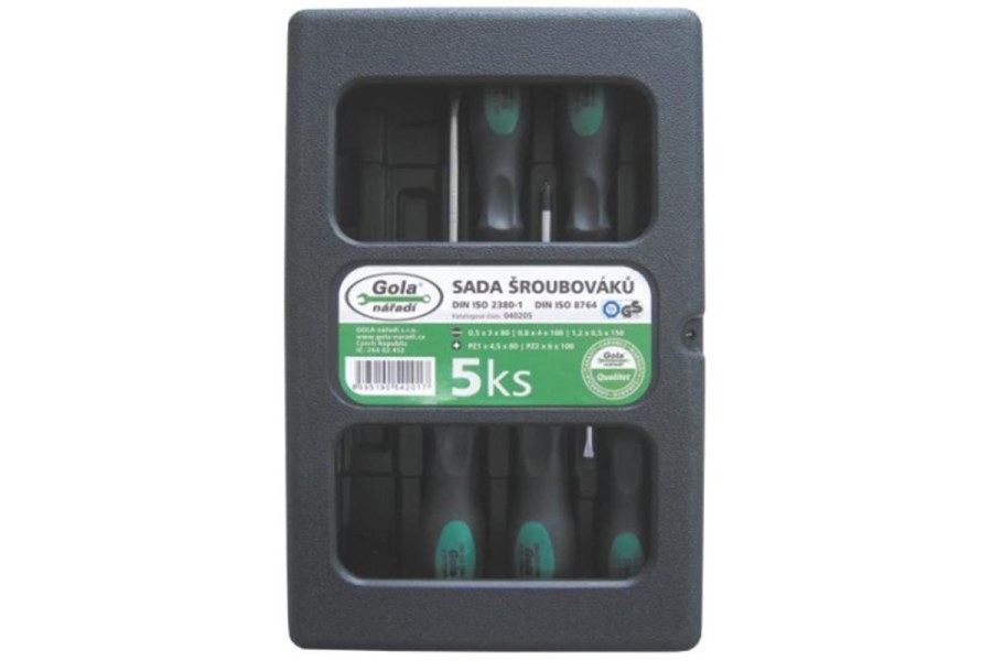 Sada šroubováků 5ks ( PL + PZ ) Gola Nářadí 040205S - 