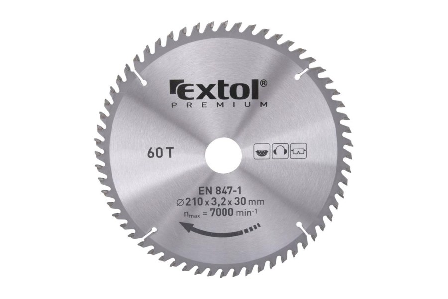 Kotouč pilový s&nbsp;SK plátky, O 210x3,0x30mm, 60T (8803237) EXTOL PREMIUM - 