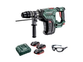 Aku kombinované kladivo KHA 18 LTX Metabo + sada 3ks LiHD 4.0 Ah s&nbsp;nabíječkou + pracovní brýle Narex