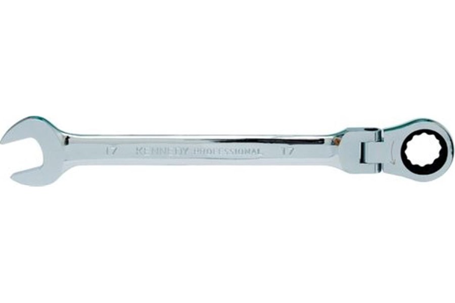 Ráčnový klíč 19mm s&nbsp;kloubem 90° 72-zubů chrom-vanadium 249mm Kennedy